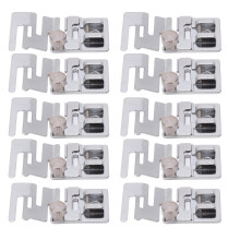 Easy To Install Presser Foot Kit For General Sewing, Rolled Hem Presser Foot Snap On Foot Low Shank Sewing Machines Elastic Insertion Quick Clicking