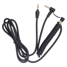 Slitesterk ledning, rettvinklet kontakt, forlengelseskabel for Aux, forgylt jack-lydkabel, flokefri design, strekkbar kabel, stereolydkabel