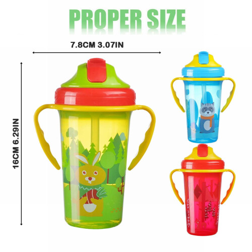 Πράσινο ποτήρι Sippy για νήπια – Spring Park Μπουκάλι νερού με διπλή λαβή, χωρίς BPA, 2