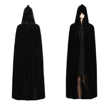 Halloweenkostymer Huva Kappa Sammetskappa Cosplay-kostymer Lång sammetskappa Medeltida Retrostil Lättvikt Stretchigt tyg Rollspelskappa för