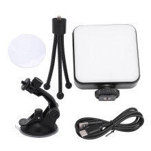 Dimbaar LED-video-invullicht voor werken op afstand met instelbare kleurtemperatuur en universele compatibiliteit, inclusief afneembare clip en