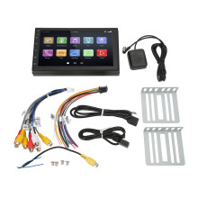 Autoradio met 7-inch touchscreen, hoge geluidskwaliteit, Bluetooth 5.3, ingebouwde DSP, draadloze CarPlay en Android Auto, en stuurwielbediening.