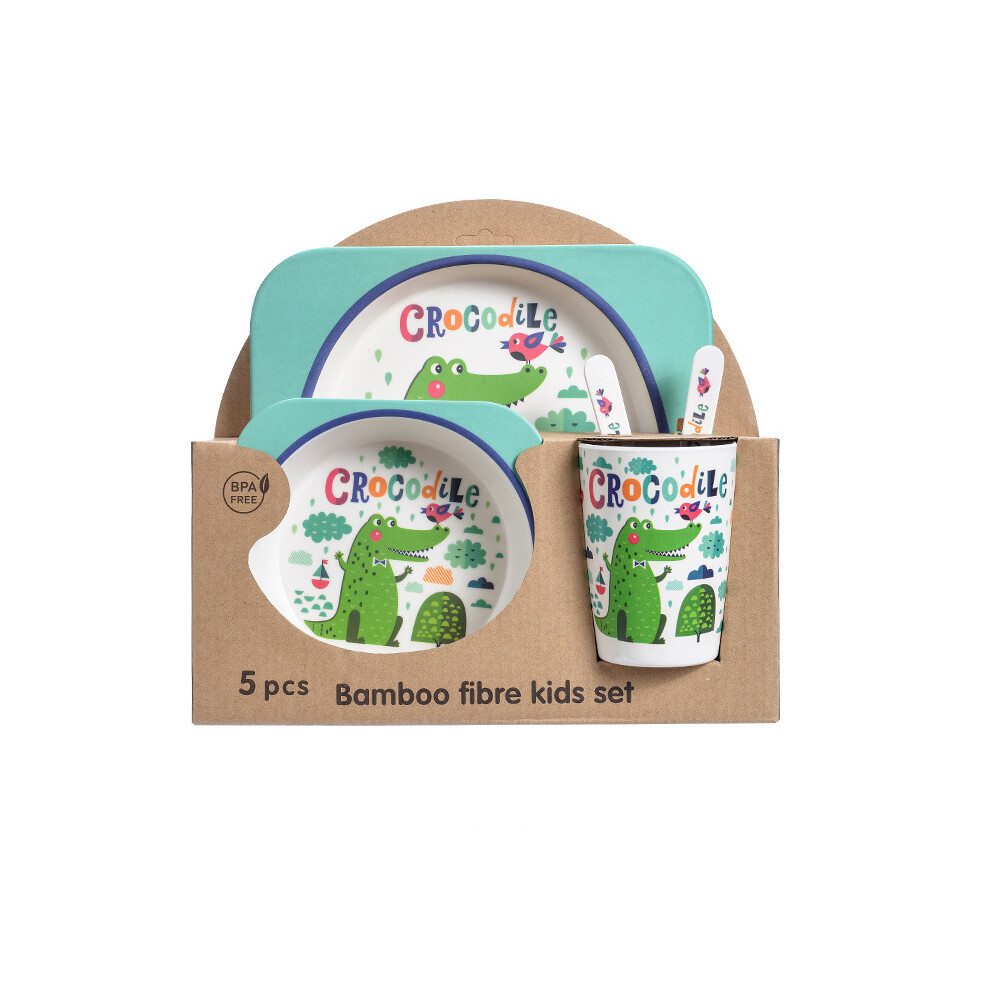 Bamboo Fiber Kids Feeding Set Sustainable Material Natural Material Kids Dinnerware Set Lightweight Easy to Clean Dishwasher Safe Special Design for