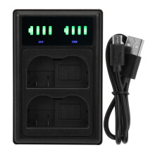 USB-C-Ladegerät für Nikon EN-EL15, Dual-Port-Ladefunktion mit LCD-Display und Micro-USB-Anschluss, Überspannungsschutz, leicht und ideal für