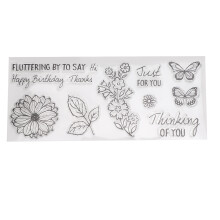 High Quality Clear Stamps With Flower Butterfly Designs, Versatile Stamps For DIY Scrapbooking And Paper Craft Projects Featuring Soft Flexible