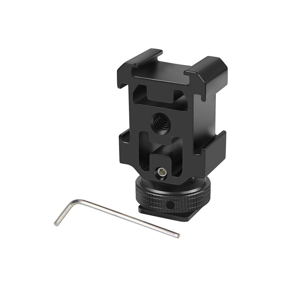 Triple Hot Shoe Mount Adapter Bracket Stand Holder For Dslr Camera For Led Video Microphone Flash ,A Light 6033786368501