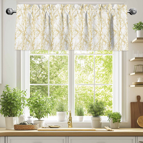 Gradient Gold Valances Tree Branch Design 54x18in 1