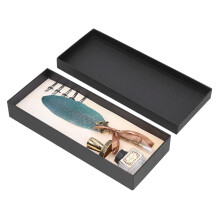 Premium Natural Feather Pen Set Featuring Metal Nibs And Scientific Grip Design Ideal For Elegant Writing And Retro Desk Decoration