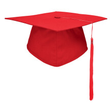 Unisex Graduation Cap With Adjustable Tassel Professional Ceremonial Hat 9.84x9.84 Inch Polyester Academic Regalia Commencement Accessory(Red)