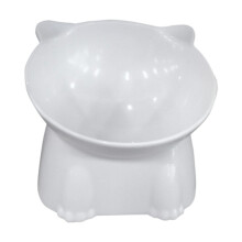 Plastic Raised Cat Bowl, No Spill Cat Water Bowl with Anti Slip Band, Elevated Plastic Pet Bowl Protect Pet's Spine, Large Capacity Pet Water Bowl