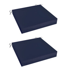 Outdoor Chair Cushions 18", Waterproof & Fade-Resistant, with Handles & Ties, Thick Patio Seat Pads – Set of 2 (Dark Gray)