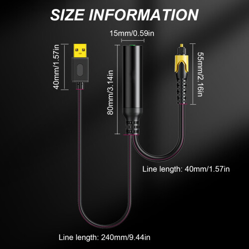 3,5 mm til USB digital lydkonverteradapter 2