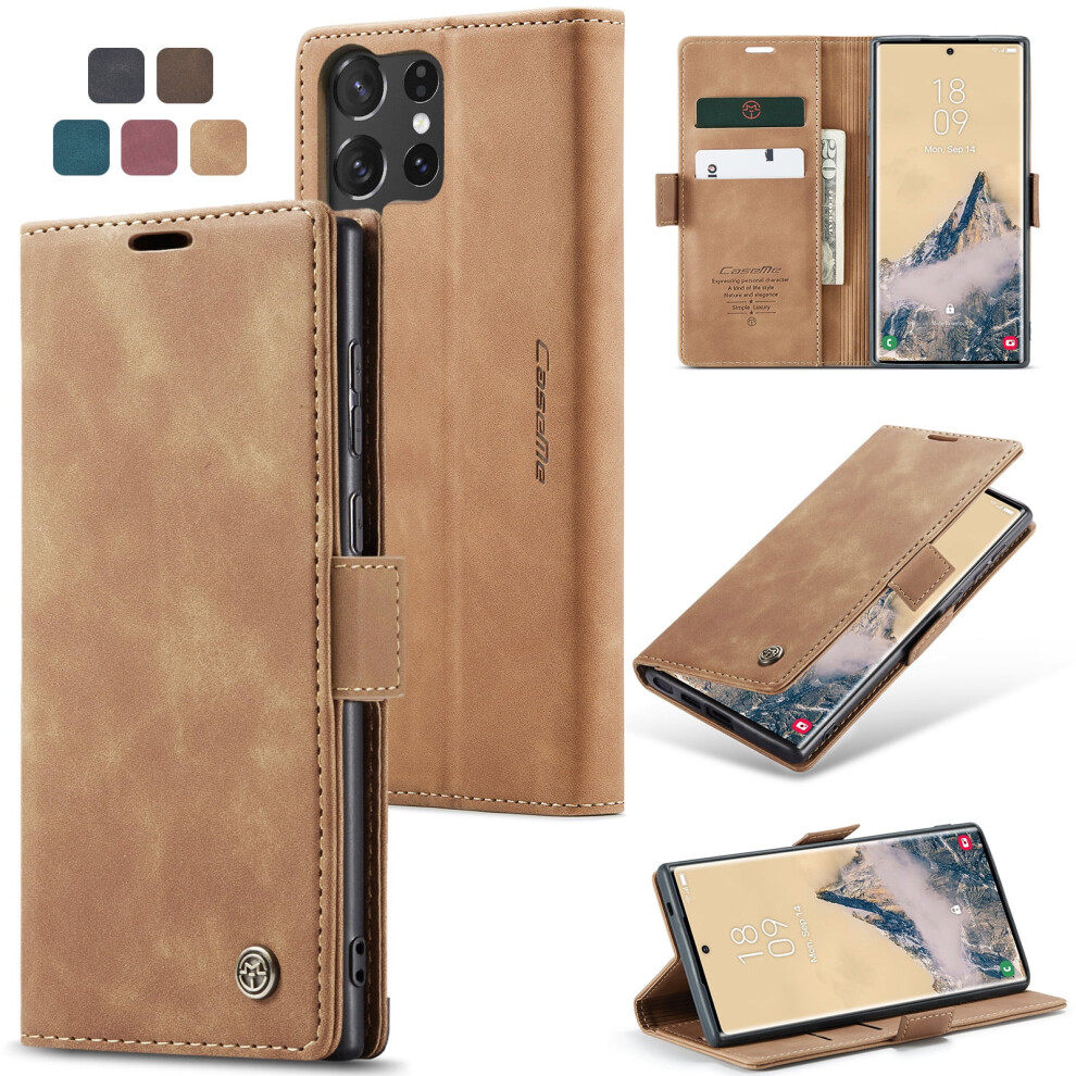 Caseme Leather Flip Wallet Case For Compatible With Samsung Galaxy S25 Ultra 5G – Magnetic Closure, Card Holder, Shockproof, Kickstand 9558633041330