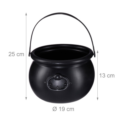 Kessel 2er Set - Schwarze Halloween Deko Töpfe 2