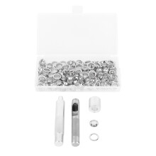 Kit d'outils pour œillets avec outil de pose d'œillets, 100 œillets réutilisables en cupronickel dans une boîte de rangement, antidérapant,