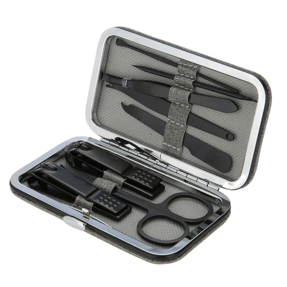 Stainless Steel Grooming Kit For Travel, 8In1Nail Tools Unique Design Non Slip Splash Proof Multi Function Manicure Set Hand Foot Facial Treatment