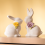 Ceramic Ornaments Home Decor White Pair 4