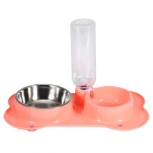 Pet Food Scoop Included Double Dog Cat Bowls Foldable Silicone Mat Stainless Steel Dog Bowls Easy To Clean Bowls for Indoor Pets
