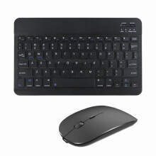 Spanish & English Bluetooth Wireless Keyboard and Mouse Set - Compatible with iPad, Mac, PC, Tablets, Phones & Laptops 10-inch
