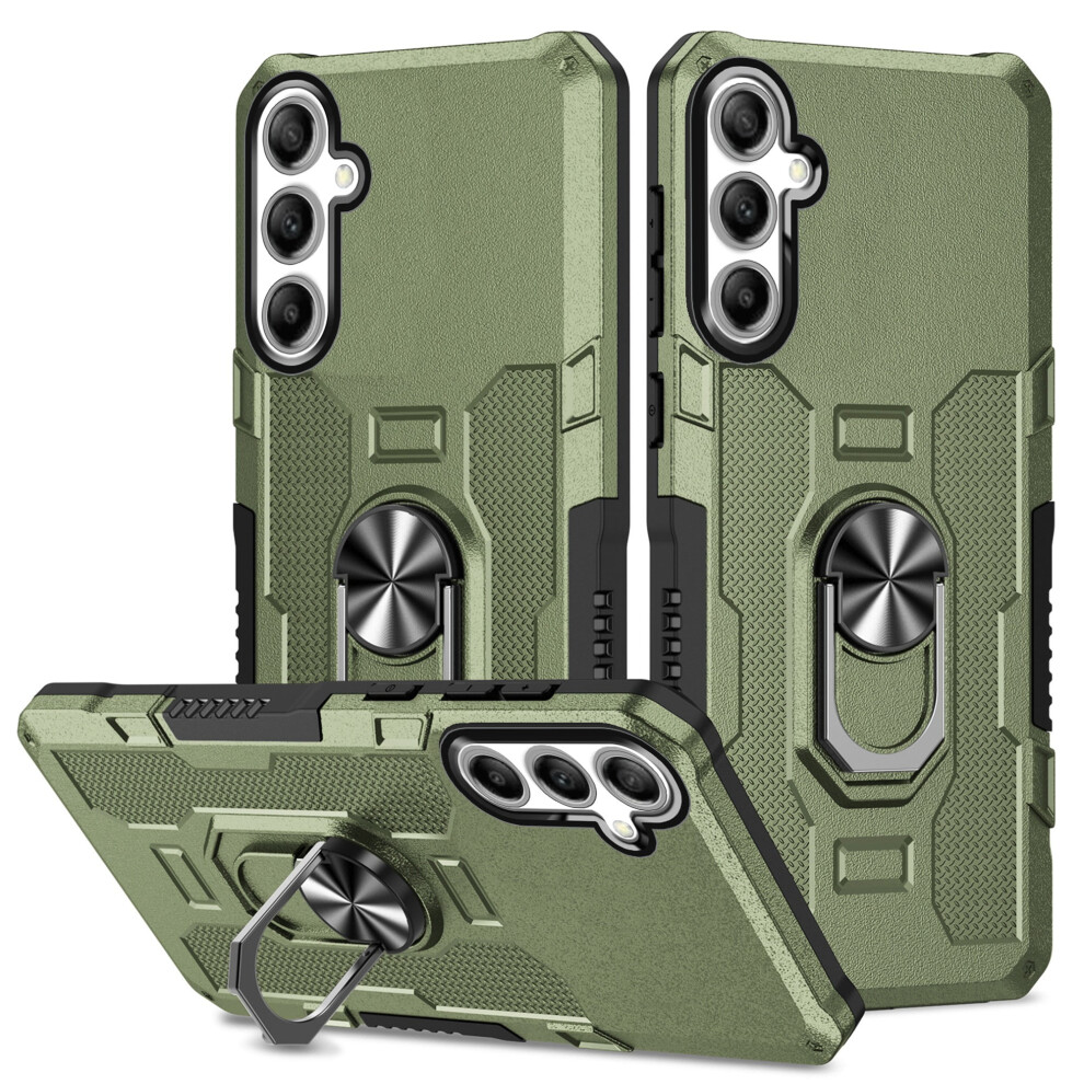 Rugged Defender Case For Samsung Galaxy S23 Fe 5G (6.4") Â Anti-Drop, Non-Slip, Ring Holder, Kickstand, Anti-Fingerprint, Compatible With S23 Green 9558633044973