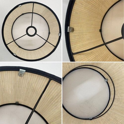 Lampskärm i bambu, vintage-stil, trumformad, 1 styck 1