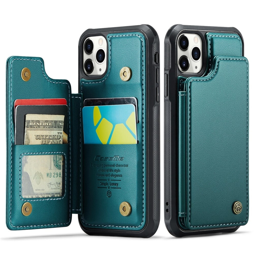 Caseme Leather Wallet Case For Iphone 11 Pro (5.8") Â Rfid Blocking, Magnetic Clasp, Kickstand, Shockproof, Green 9558633044393