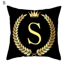 Decorative Pillow Case Skin-Friendly Washable Black Gold