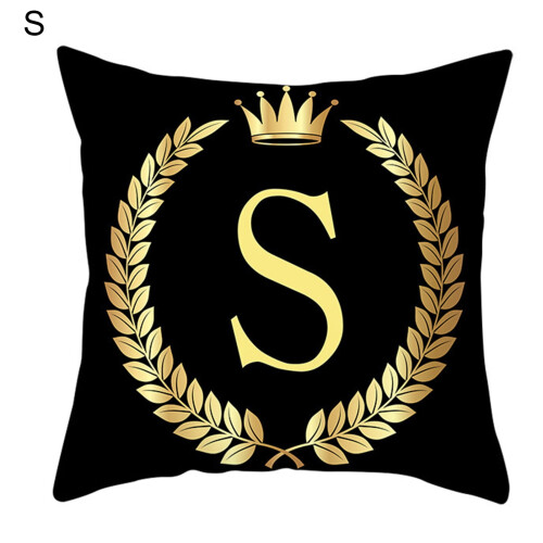 Decorative Pillow Case Skin-Friendly Washable Black Gold