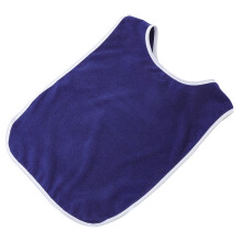 Easy Clean Adult Bib Blue Polyester Water Resistant Daily Use Bib for Disabled Patients 1Pcs