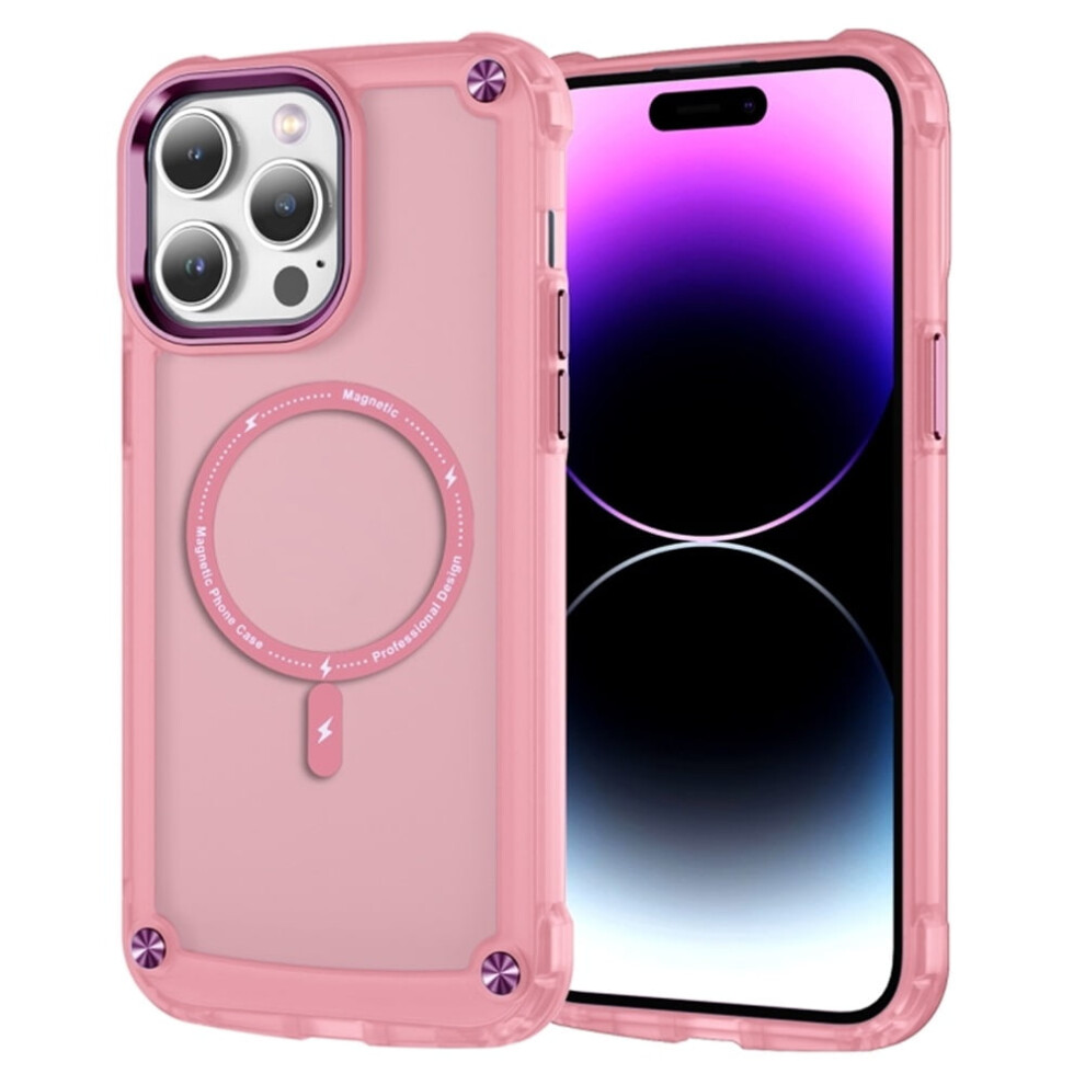 Shockproof Slim Magnetic Case For Iphone 16 Pro 6.3" Â Magsafe Compatible, Translucent Matte Cover Pink 9558633046083