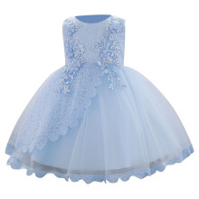 Baby Girl Dress Sleeveless Sequins Princess Dresses Toddler Wedding Birthday Party Gown Dresses Blue 2-3 Years