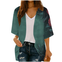 Womens Kimono Beach Cover Up Chiffon Cardigan Floral Tops Loose Capes