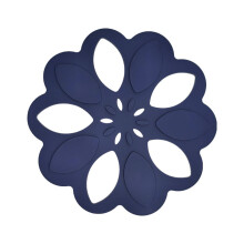 1 PC Creative Hollow Silicone -Slip Pot Mat Insulation Pad Inlaid Double -scalding Pad Dish Mat(7.1Inch7.2Inch,Blue)