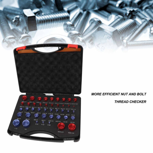 44pcs Nut and Bolt Size Identifier Gauge