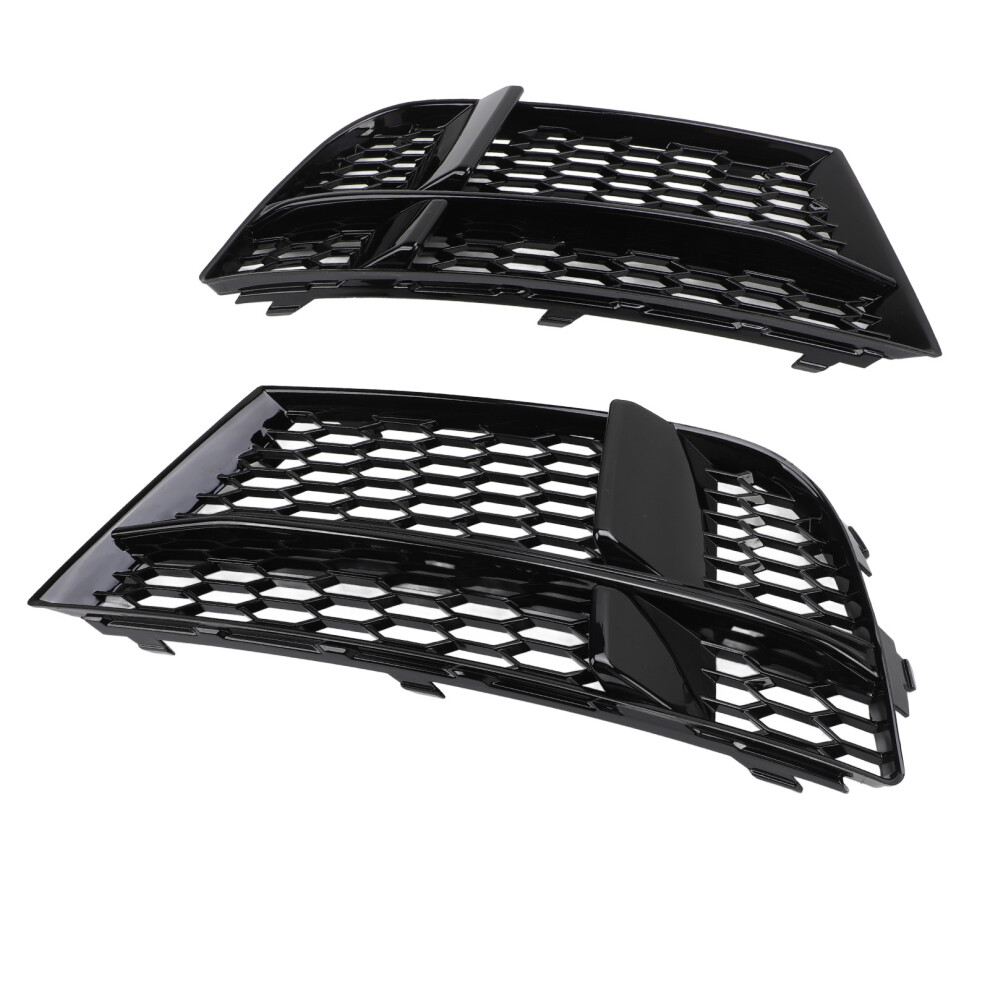 Gloss Front Bumper Fog Grille For A3 8V SâLine 2016-2020 Black/Light 8721387198006