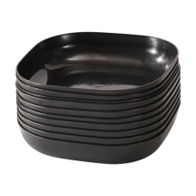 Black Multi-Functional Food Plate Set – Residue/Bone & Snack Plate, Dishwasher/Microwave Safe, Lightweight & Reusable, Compatible with