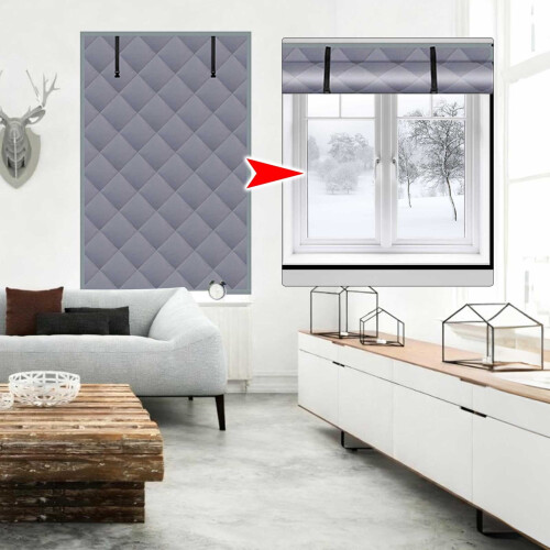 Cortina de algodão cinza xadrez bordada para janela, 26x38 polegadas. 2