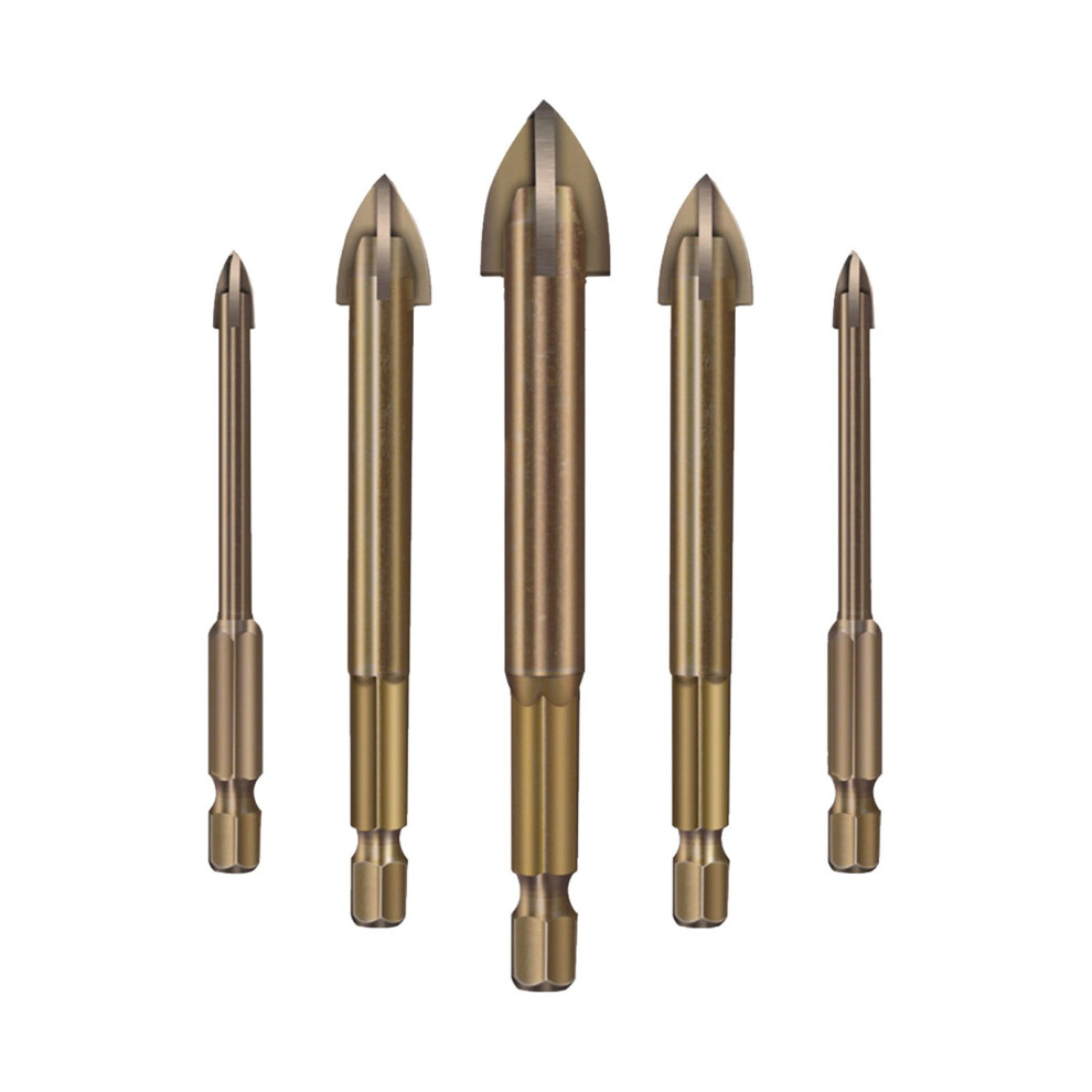 2026 New 5Pcs Universal Triangle Alloy Drill Bit Set (3Â7Mm), Compatible With Glass, Ceramic, Tile, Concrete, Wood 9485826632160