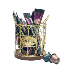 Coffee Pods Basket Round/Square Coffee Storage Basket for Kitchen Countertop Large Capacity Coffee Dispenser