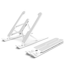 Adjustable Laptop Tablet Stand Multi-angle Laptop Holder Portable & Foldable Laptop Riser for 10-17'' laptops Hollow Design White