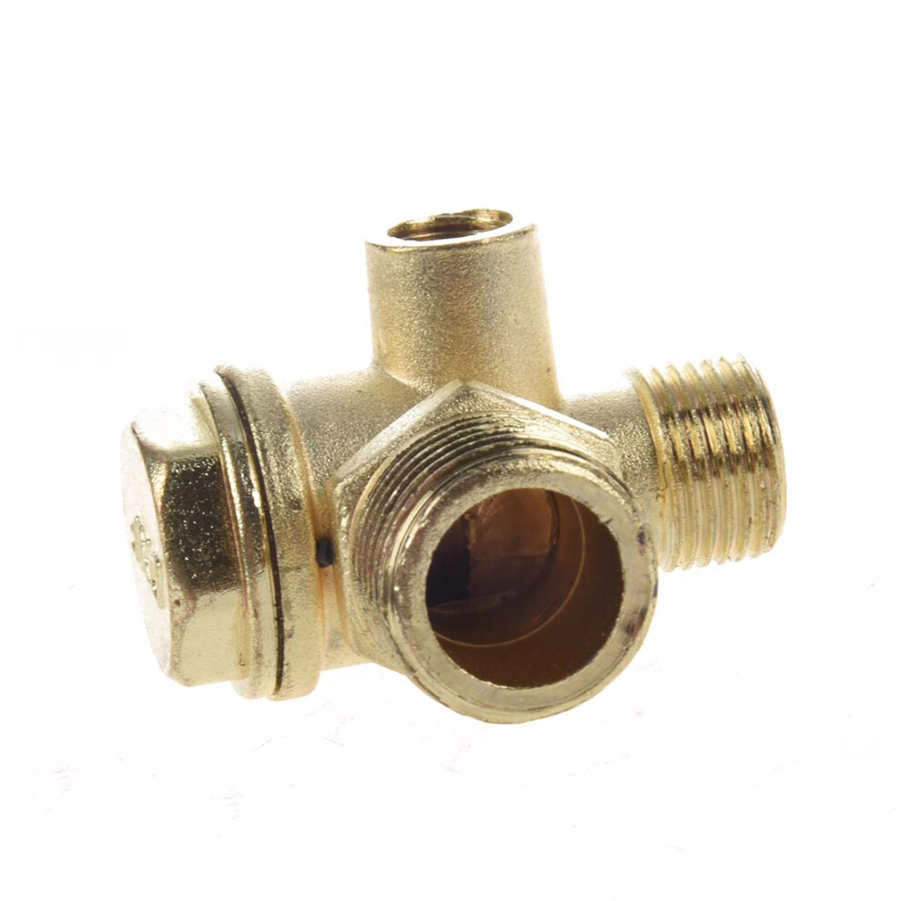 3/8" Female Thread Tube Connector Air Compressor Check Valve Gold Tone 4712862418478