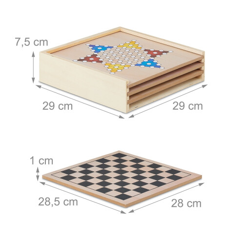 7-in-1-Brettspielset aus Holz - Kompaktes Design 2