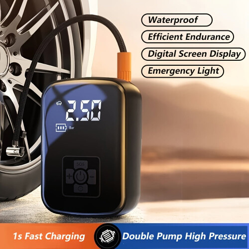 Portable Car Air Compressor Wireless Handheld Pump with 1