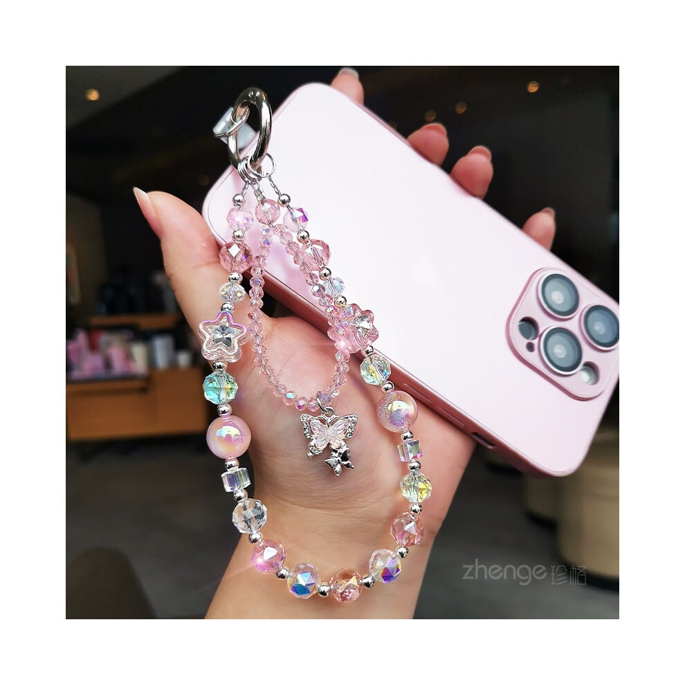 Phone Charm For Women, Anti-Theft Phone Wrist Strap Hands-Free & Beaded Chain, Detachable Cell Phone Lanyard 9418476692987
