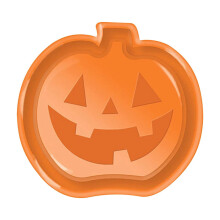 Halloween Serving Tray Pumpkin Snack Tray for Party Food, Candy, Appetizers Plastic Halloween Food Tray for Thanksgiving Fall Home Decor