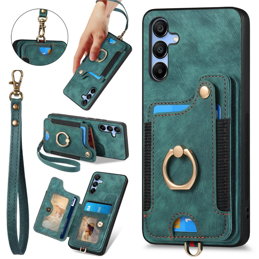 Samsung Galaxy A25 5G Pu Leather Wallet Case Green 9418476995118