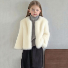 Girls Faux Fur Winter Coat Warm Fleece Lined Casual Jacket Outerwear For 1-12Y