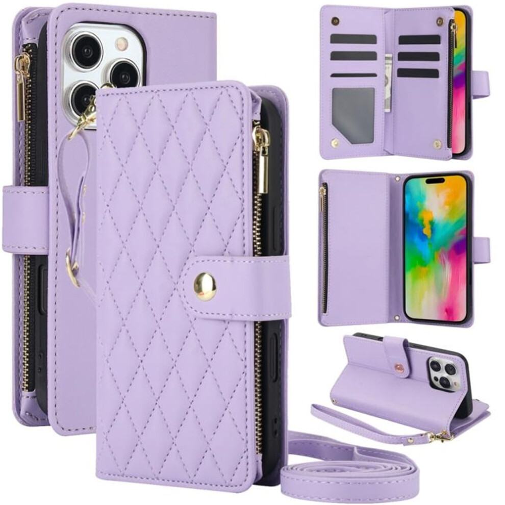 Rfid-Blocking Flip Wallet Case For Iphone 13 Pro Max Purple 9130661409025