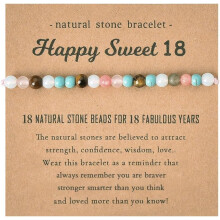 Natural Stone Beaded Bracelet for Women – Birthday Gift for Daughter, Sister, Niece, Best Friend – Compatible with 18th Birthday