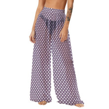 Women's Bohemian Chiffon Beach Pants Lightweight Wide Leg